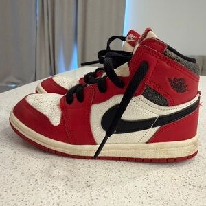 Nike Kids Red, White & Black High-Top Sneakers Dunks
